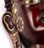 Crimson Mahogany Carved Buddha Mask - Image 5