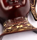 Crimson Mahogany Carved Buddha Mask - Image 3
