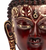 Crimson Mahogany Carved Buddha Mask - Image 4