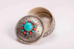 Handcrafted Tibetan Mantra  jewellery Box (Turquoise & Coral Inlay)